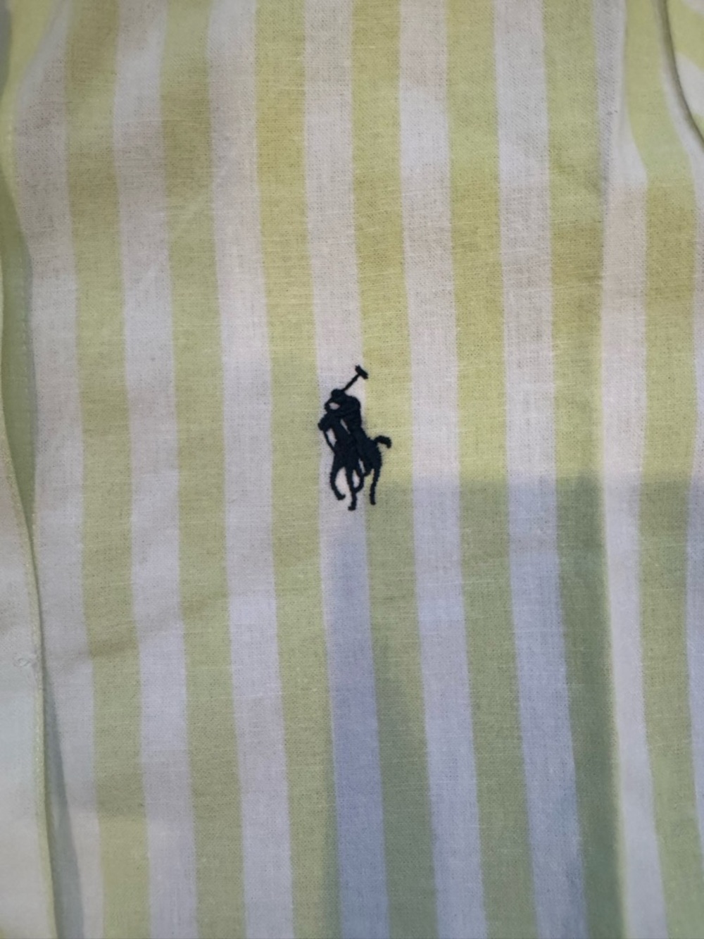 Polo by Ralph Lauren Yellow and White Striped Short Sleeve Button-Down Shirt - Picture 3 of 5